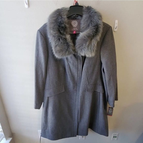 VINCE Camuto faux‎ fur wool coat women's size 3X new!!! - Picture 4 of 11